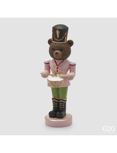 Figurka Miś z bębenkiem róż