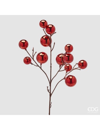 Gałązka z bombkami  czerwona