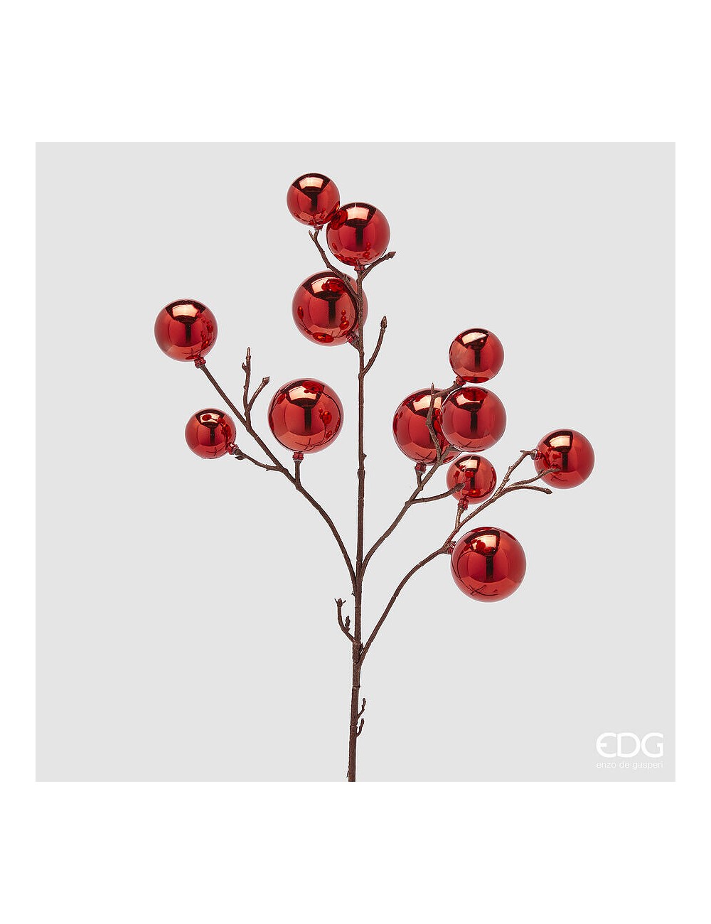 Gałązka z bombkami  czerwona