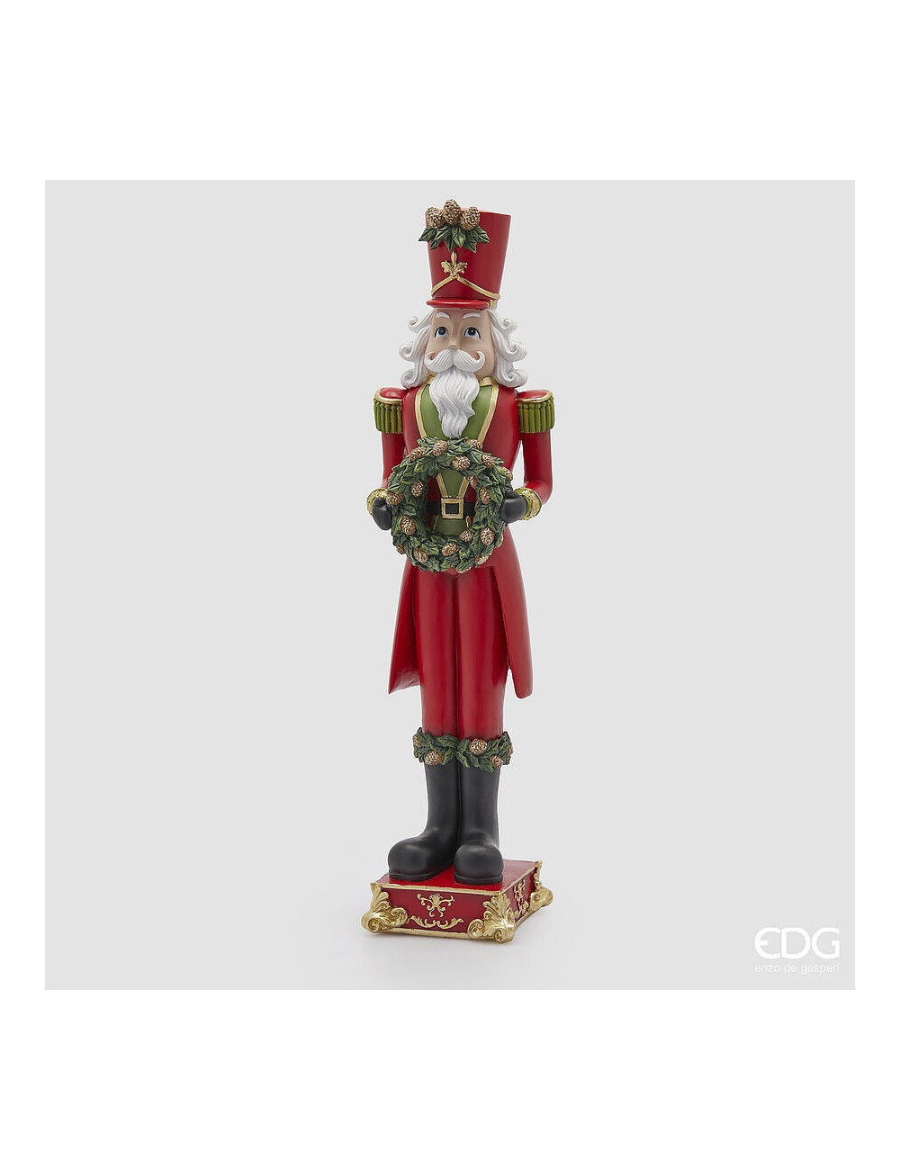 Dziadek do orzechów czerwony z wiankiem