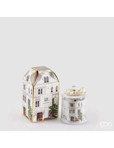 Świeca duża kamienica biała