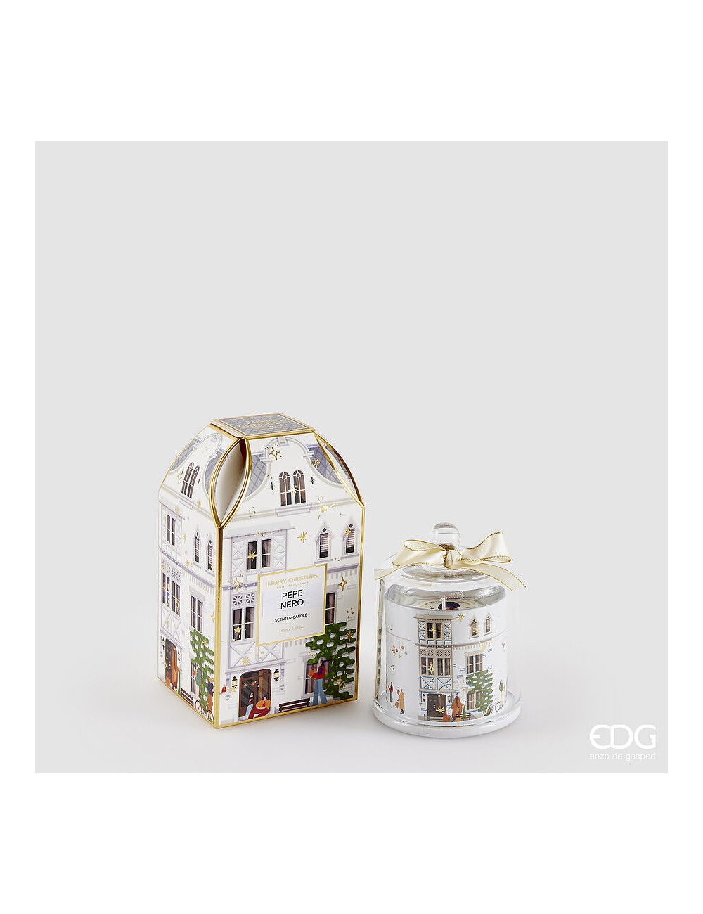 Świeca duża kamienica biała