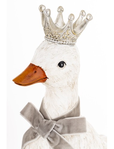 Figurka kaczka w koronie srebrnej