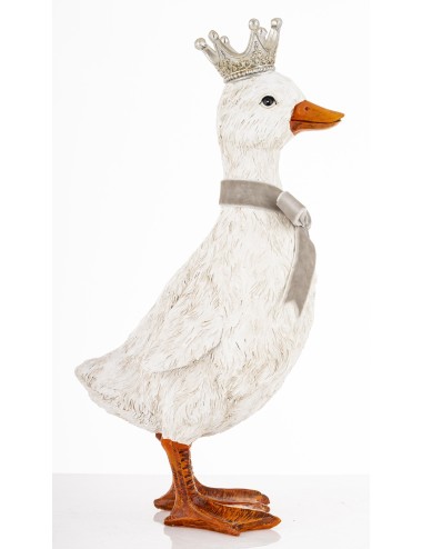Figurka kaczka w koronie srebrnej