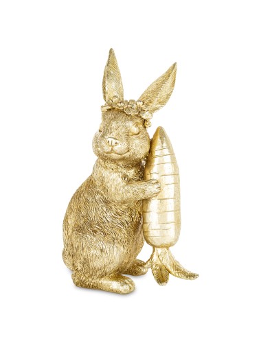 Figurka królik złoty wianek