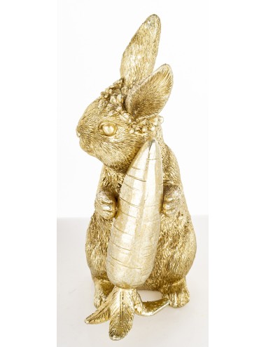 Figurka królik złoty wianek