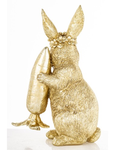 Figurka królik złoty wianek