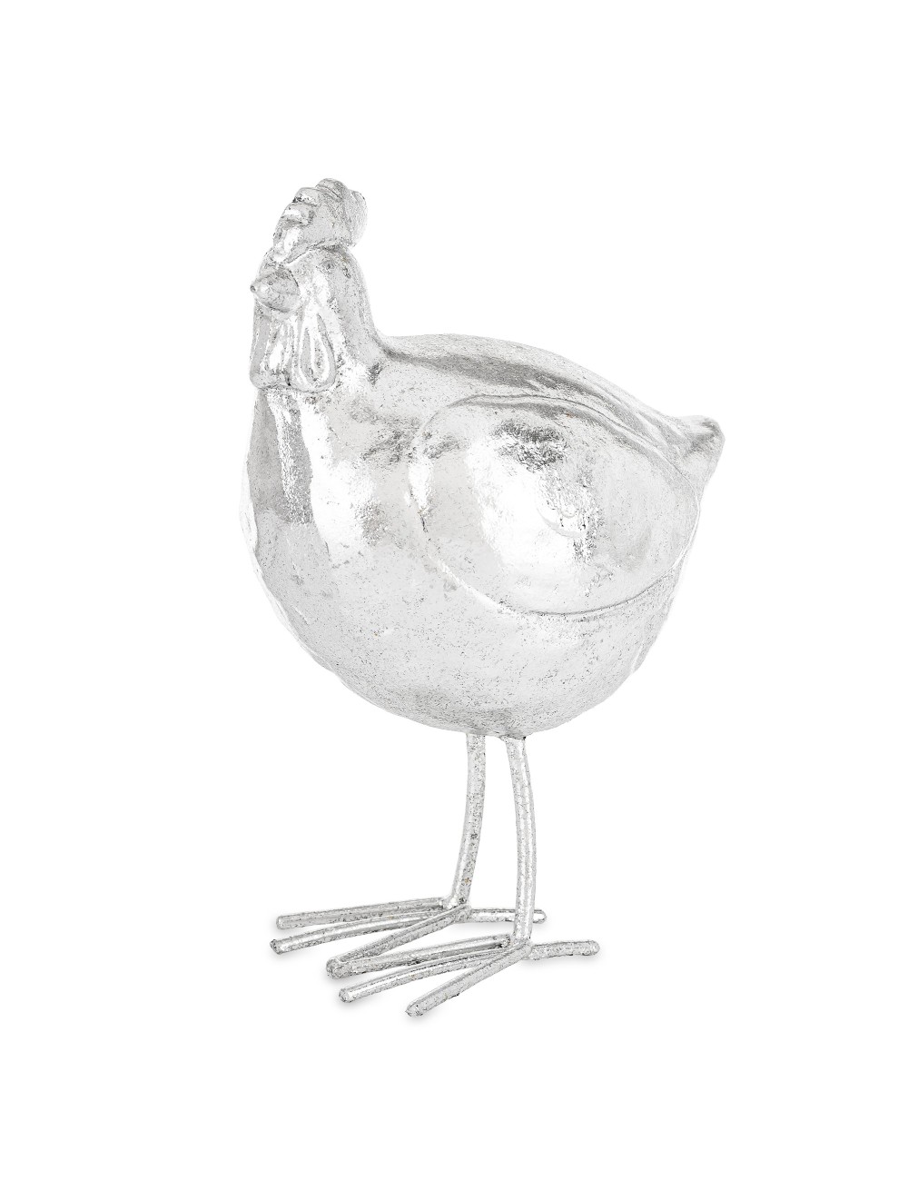 Figurka kura srebrna