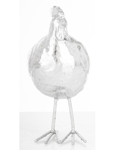 Figurka kura srebrna