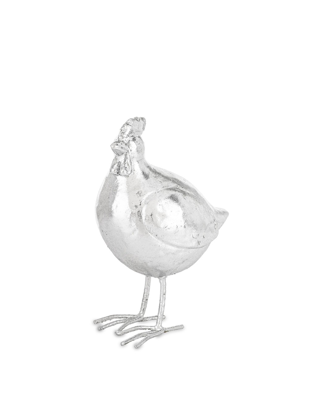 Figurka kura srebrna mała