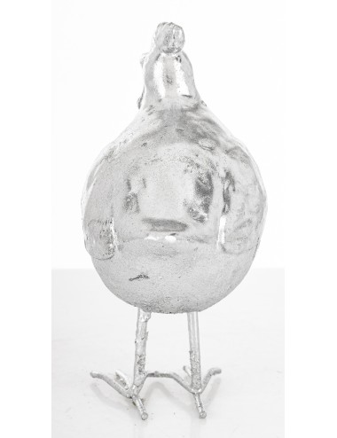 Figurka kura srebrna mała