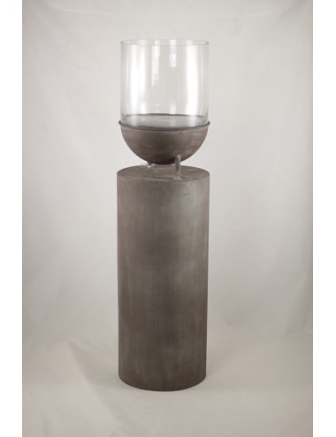 Lampion na kolumnie okrągła podstawa mały