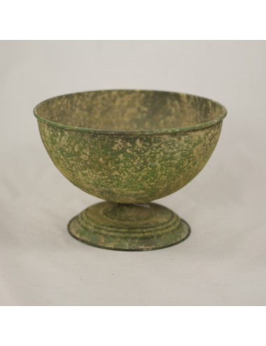 Misa metalowa na nóżce zieleń antyczna średnia