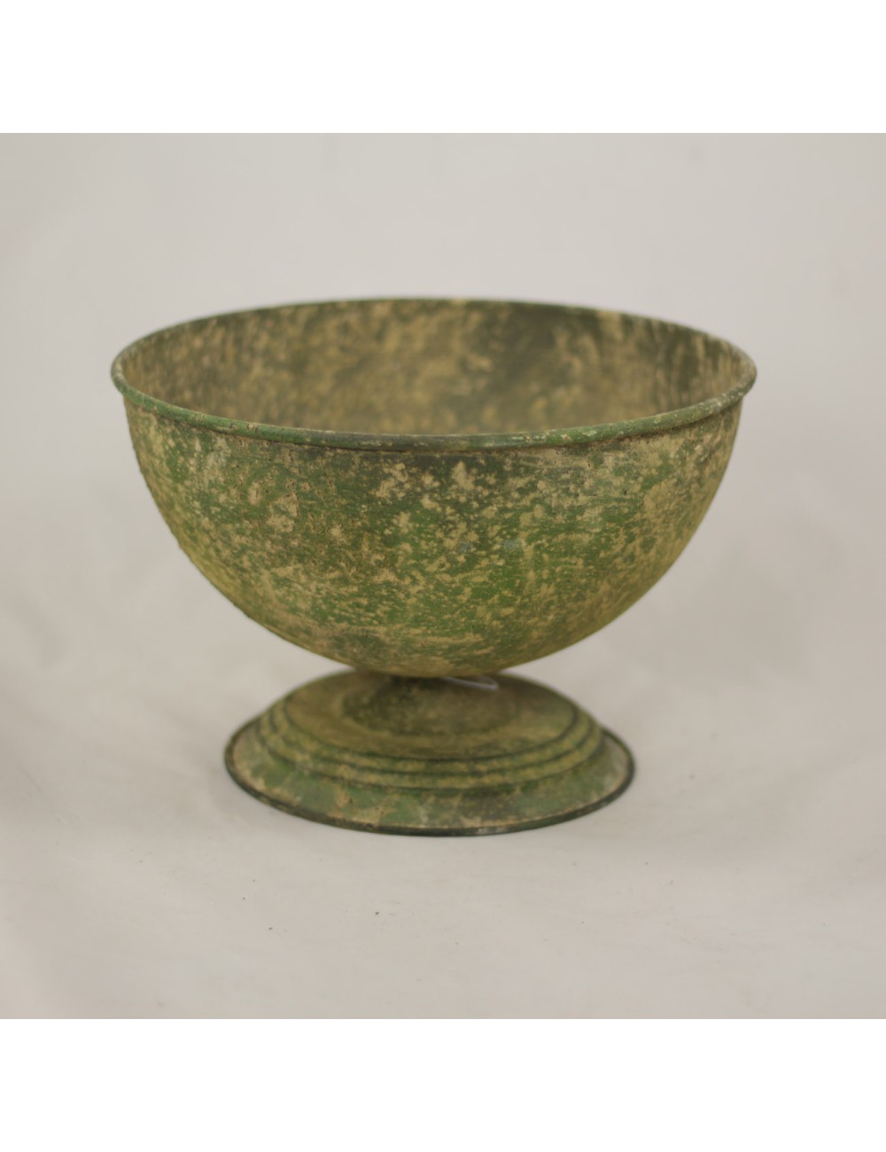 Misa metalowa na nóżce zieleń antyczna średnia