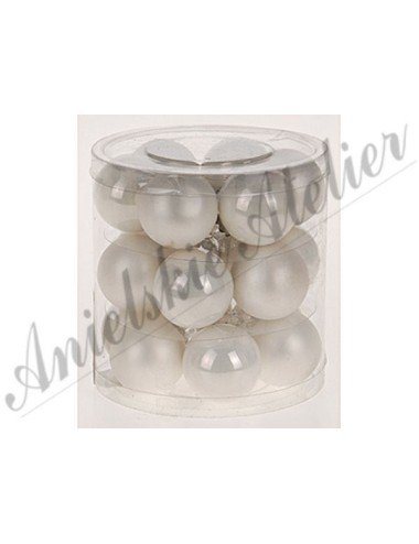 Bombki szkło perłowe krem tuba 18 szt.