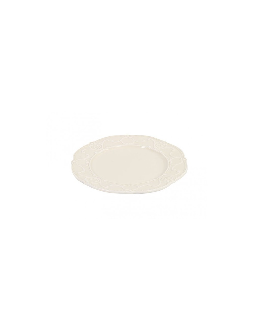 Talerz płaski krem z ornamentem M