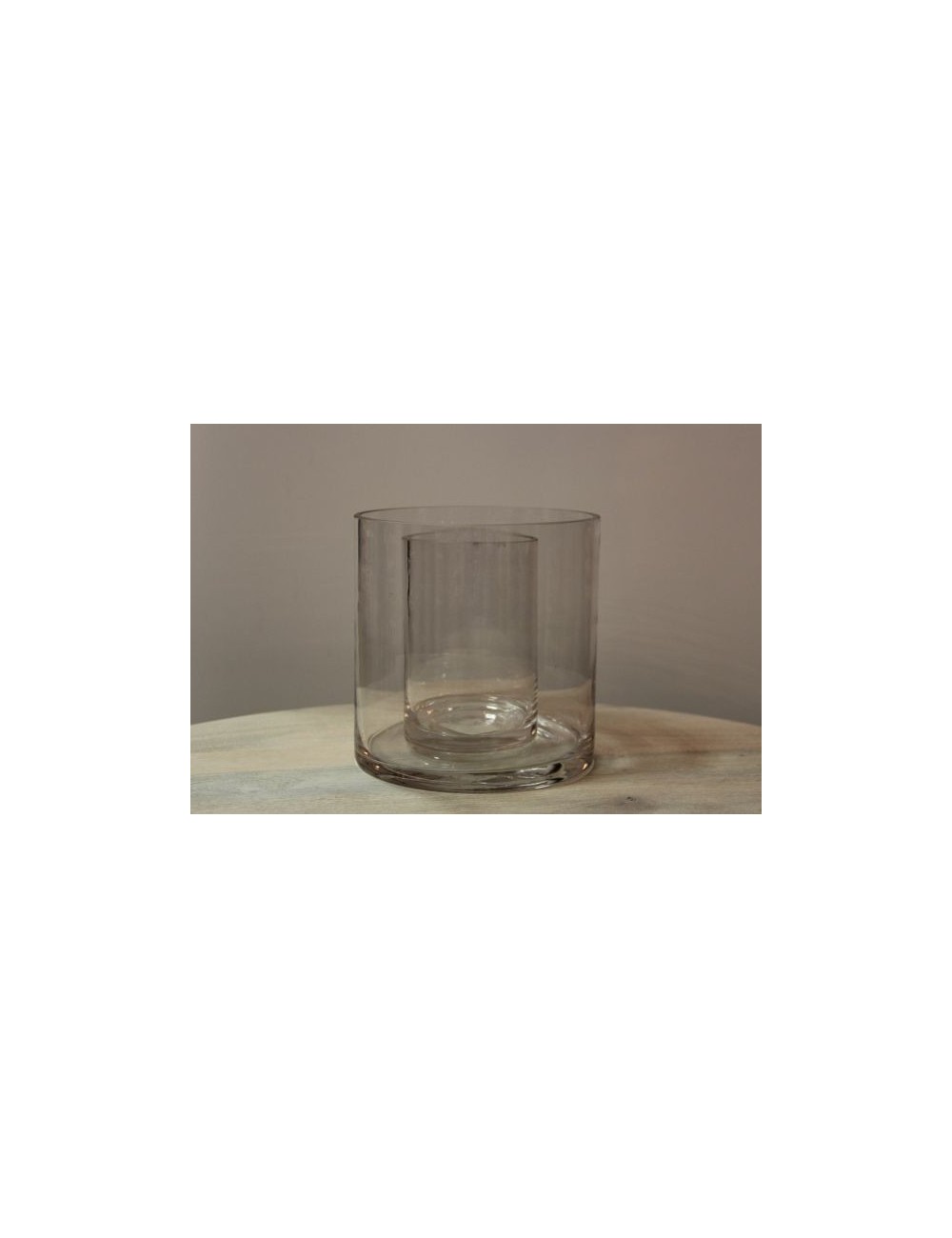 Świecznik szklany okrągły mały z tubą