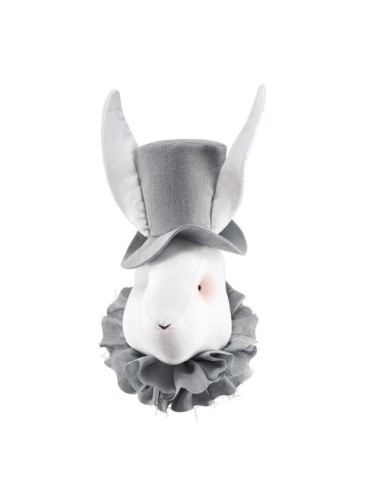 Królik lniany w kapeluszu czarnym