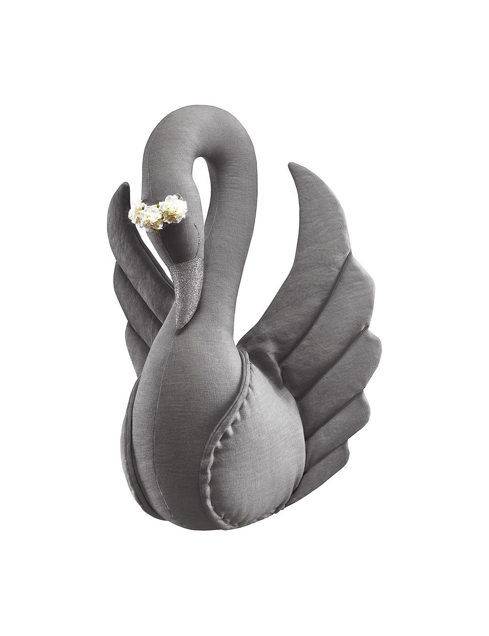 Łabędź lniany na ścianę – grafitowy