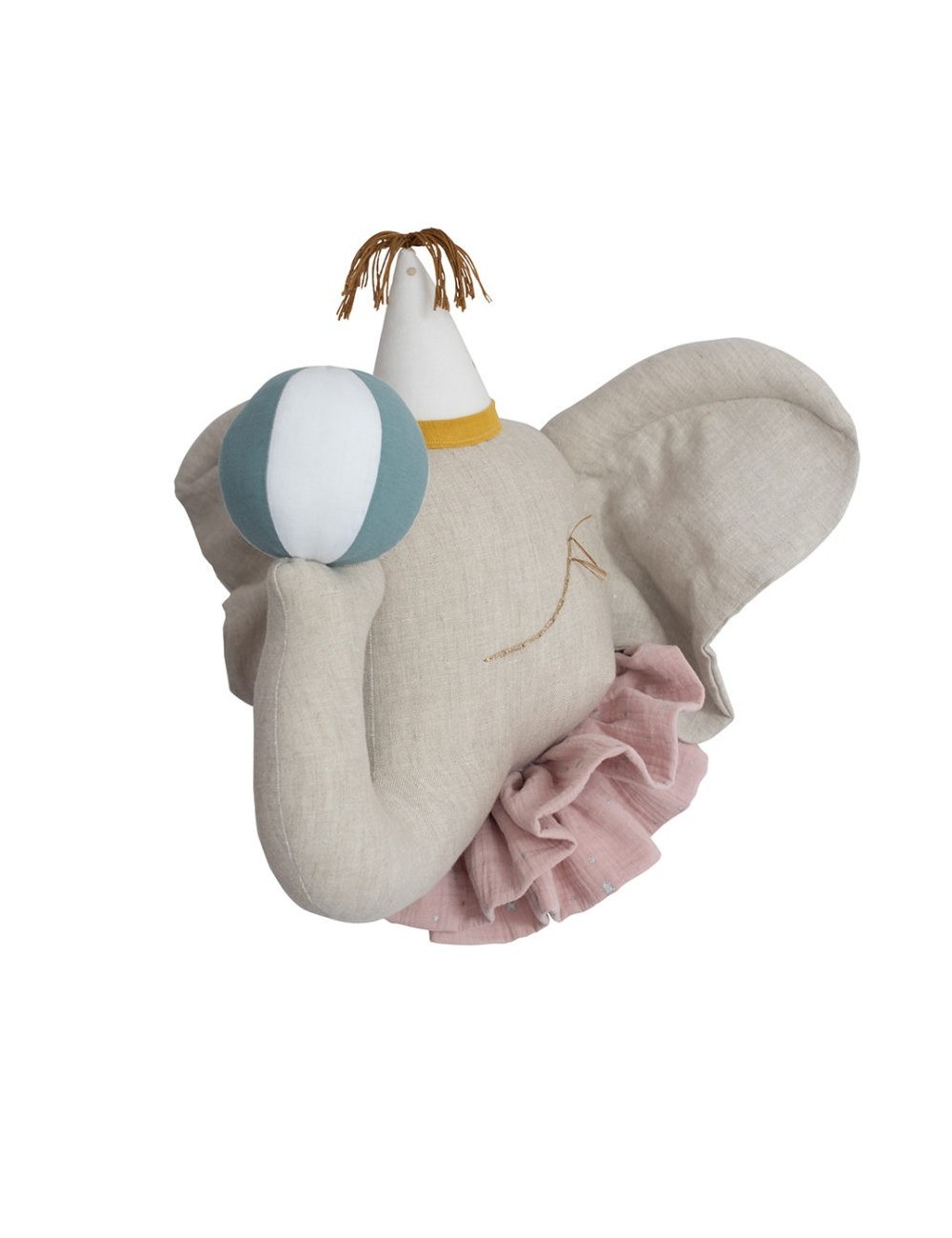 Słoń cyrkowy z białą czapką