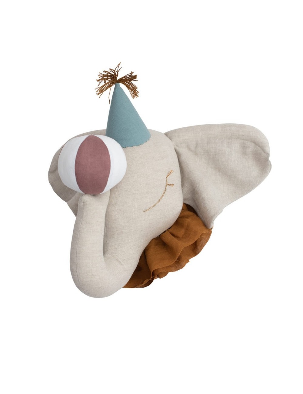 Słoń cyrkowy z turkusową czapką